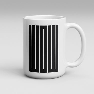 "WOW" Black Typography Mug - Skew'd
